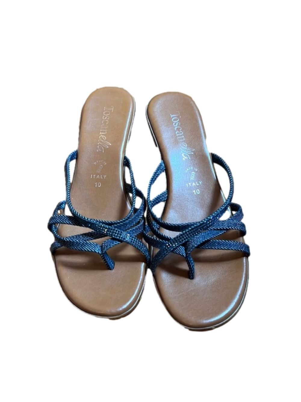 Toscanella Blue Rhinestone Katy Sandals Woman's Size 10